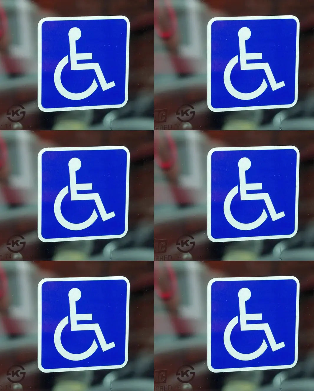 Disabled Reverse Printed Disability Car & Window Vinyl Stickers 50mm