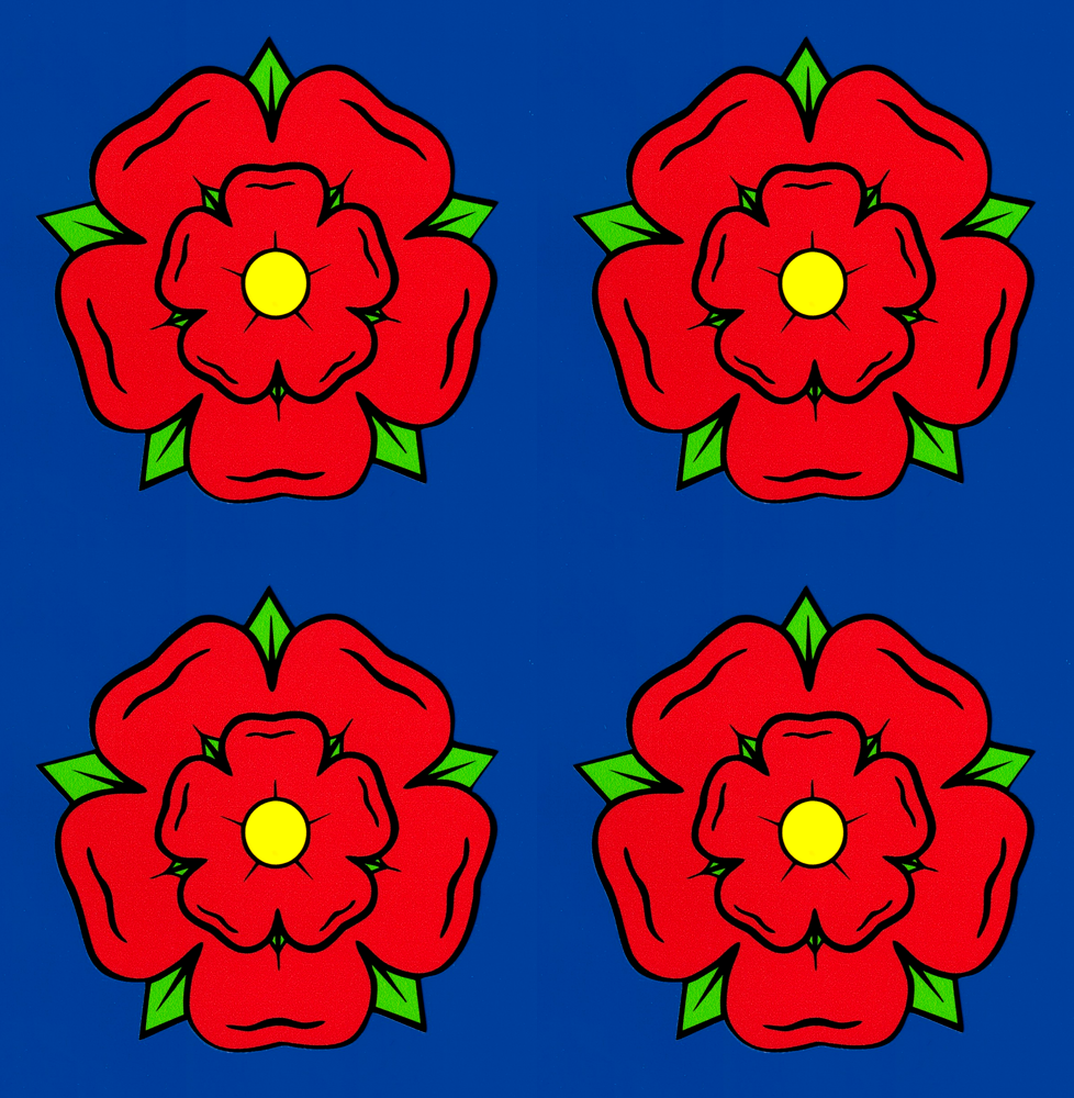 Red rose of Lancaster flower vinyl stickers Lancashire emblem 100mm