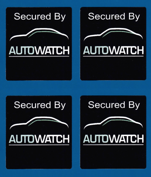 Autowatch Vinyl Stickers Car Anti Theft Alarm 50mm x 4
