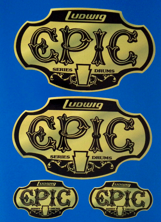 Ludwig Epic Series Drums Vinyl Stickers X4 140mm