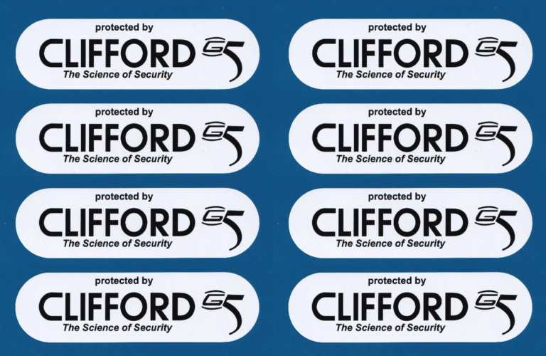 Clifford G5 Car Anti Theft Alarm System Vinyl Stickers 100mm