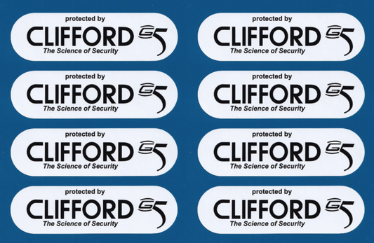 Clifford G5 Car Anti Theft Alarm System Vinyl Stickers 100mm
