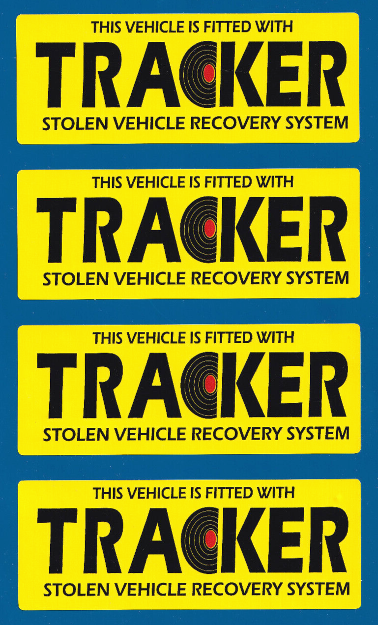 Tracker Car Alarm Stolen Vehicle Recovery Decal Vinyl Stickers 100mm