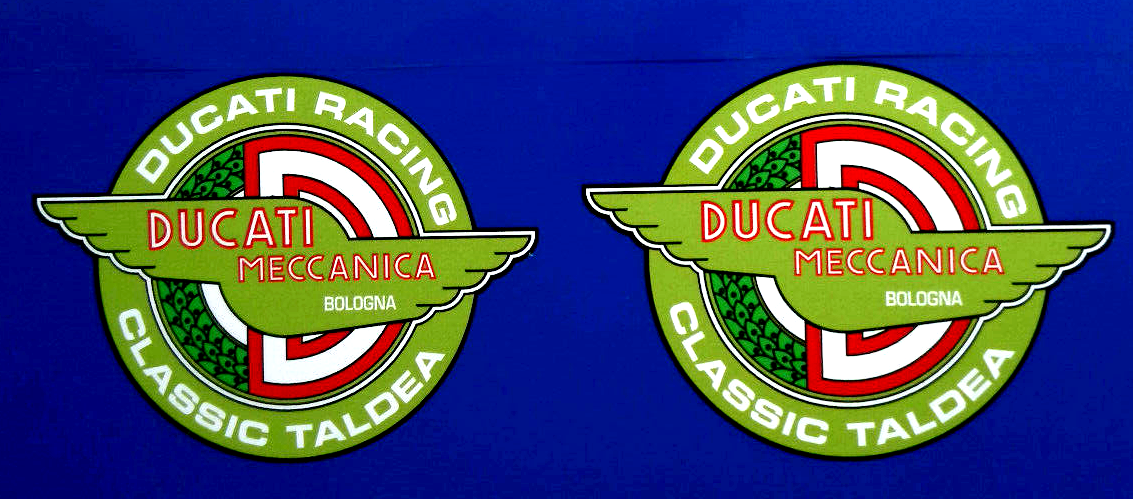 Ducati Meccanica Bologna Racing Classic Motorcycle Vinyl Stickers 100mm