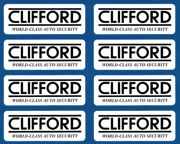 Clifford Car Anti Theft Alarm System Vinyl Stickers 100mm