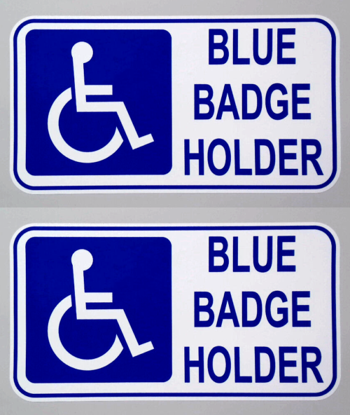 Blue Badge Holder Disabled Disability Car & Window Vinyl Stickers 150mm