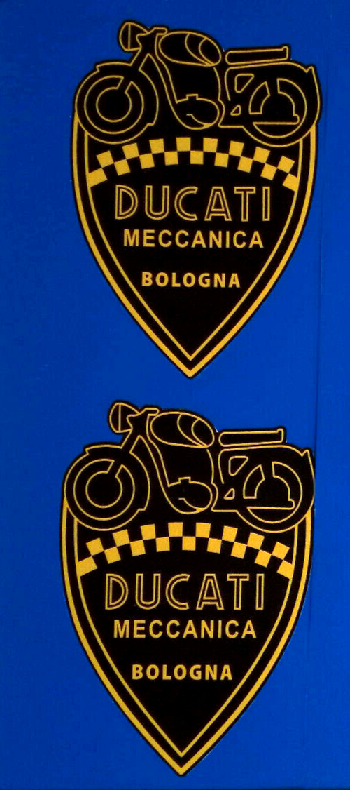 Ducati Meccanica Bologna Racing Classic Motorcycle Vinyl Stickers 70mm