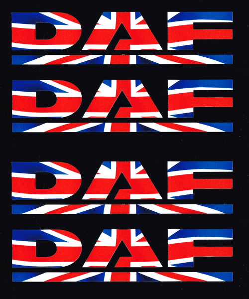 Daf Hgv truck cab union jack decal vinyl stickers 150mm