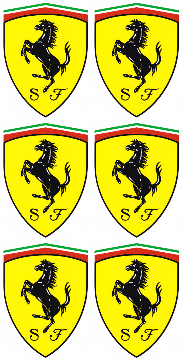Ferrari F1 shield racing vinyl stickers 75mm