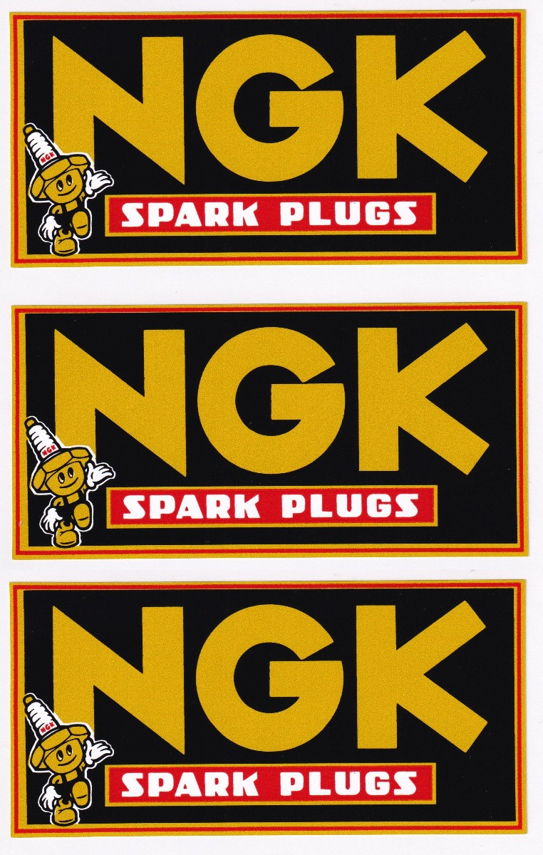 NGK spark plugs car workshop garage vinyl stickers 150mm