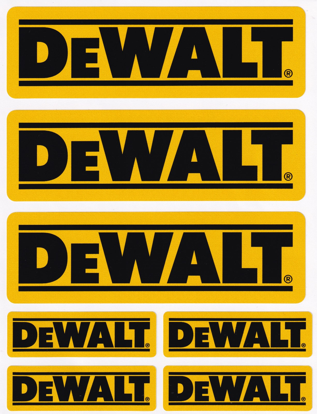 Dewalt tools car workshop garage decal vinyl stickers 140mm