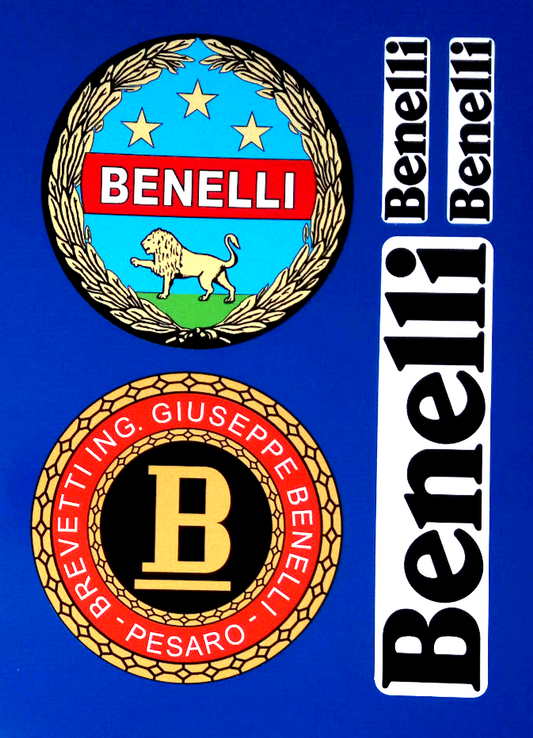 Benelli Garland Classic Motorcycle Motorbike Italia Vinyl Stickers