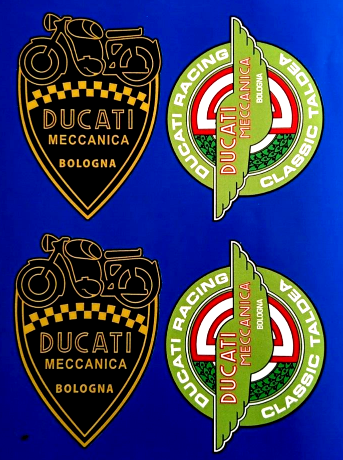 Ducati Meccanica Bologna Racing Classic Motorcycle Vinyl Stickers set