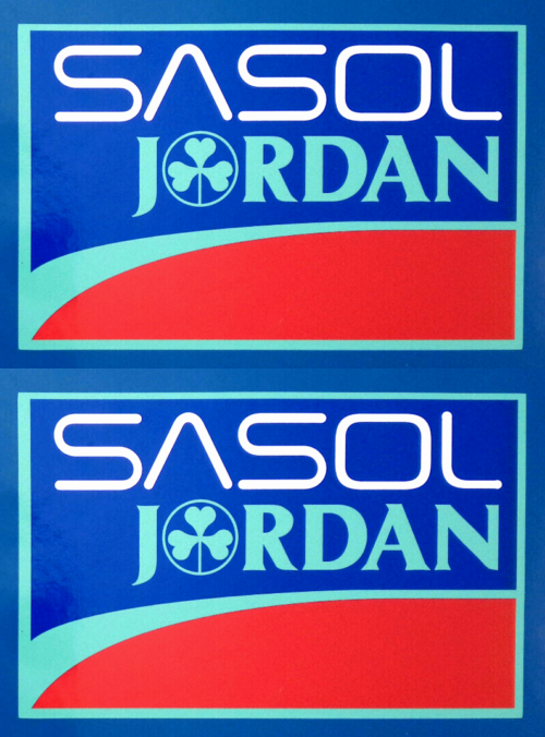 Sasol Jordan Classic 90's Racing F1 Motorsport Vinyl Stickers 150mm