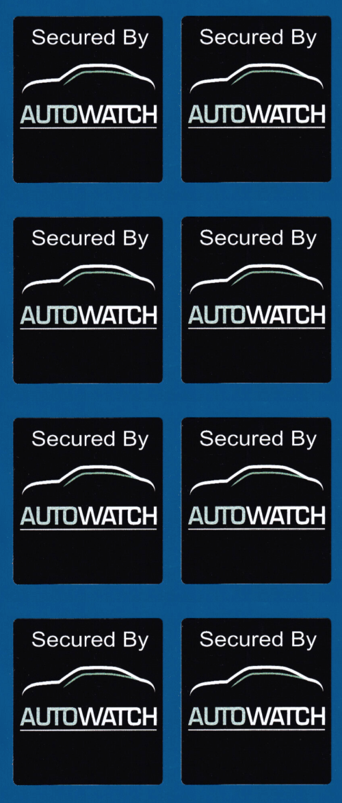 Autowatch Vinyl Stickers Car Anti Theft Alarm 50mm x 8