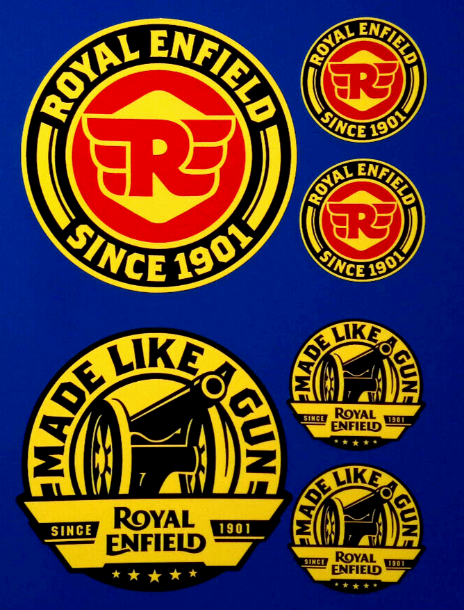 Royal Enfield Made Like A Gun Classic Motorbike Vinyl Stickers set
