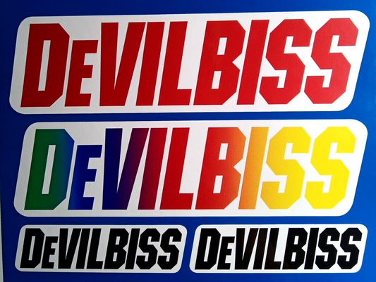 Devilbiss Spray Gun Paint Booth Workshop Decal Vinyl Stickers 200mm