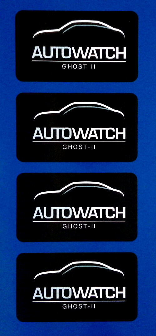 Autowatch Ghost 2 Vinyl Stickers Car Immobiliser Alarm 70mm x 4