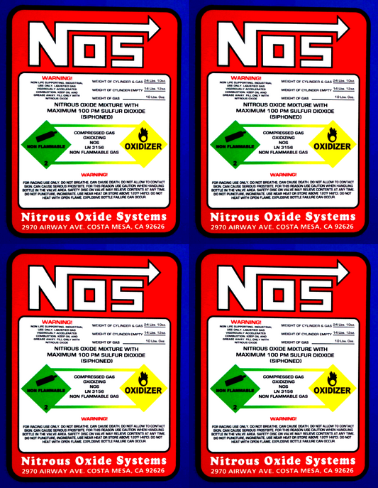NOS Systems Decal Vinyl Stickers 50mm