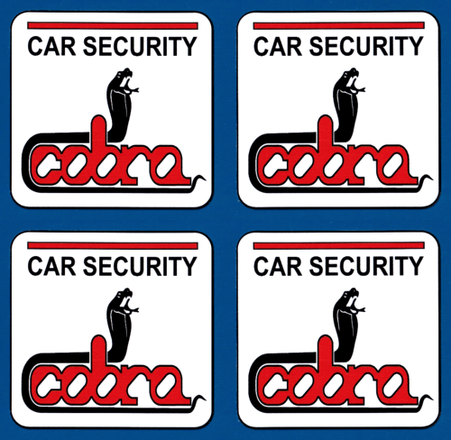 Cobra Reverse printed / Internal fit Car Immobiliser Alarm Stickers 70mm