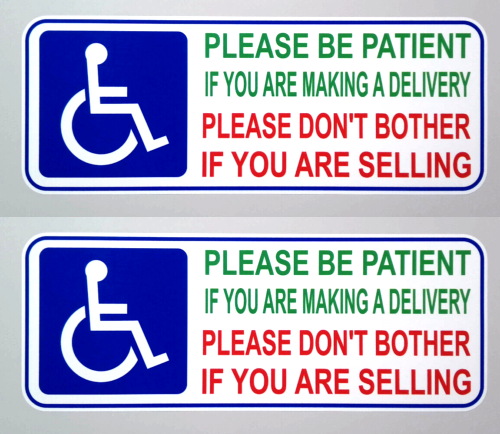 Please Be Patient Blue Badge Holder Disability Car Vinyl Stickers 200mm