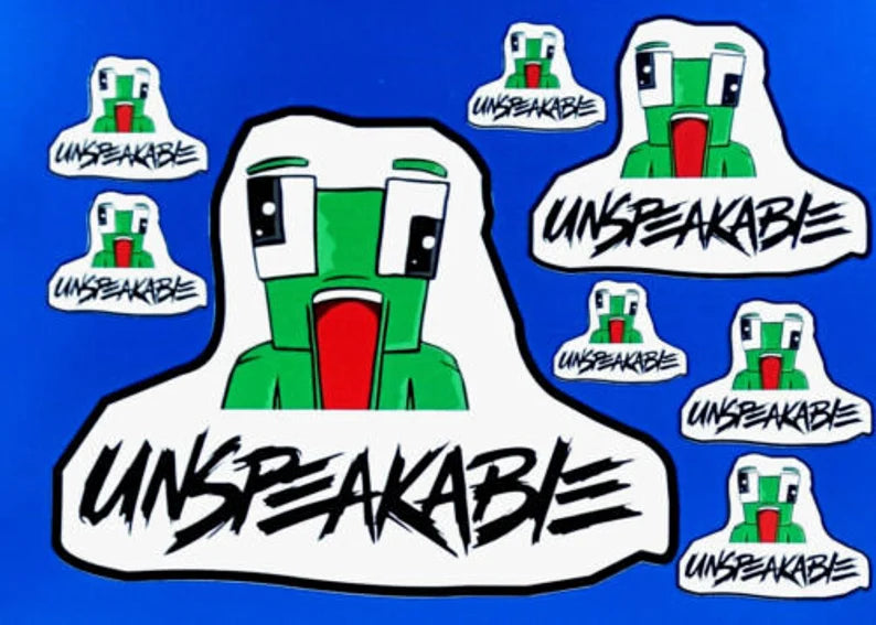Unspeakable Vinyl Stickers X 6 Youtuber Gaming Logo set