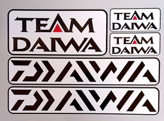 Team Daiwa Fishing Tackle Vinyl Decal Stickers Hooks Line Seat Box