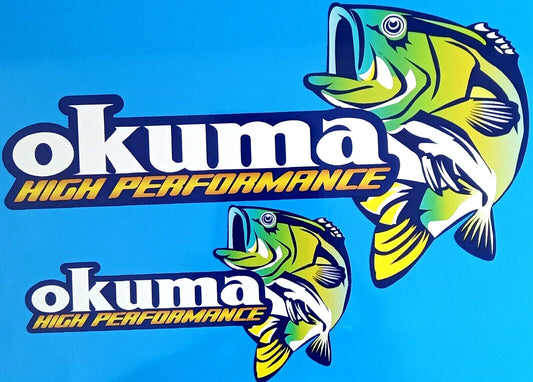 Okuma Fishing Tackle Vinyl Decal Stickers Hooks Line Seat Box