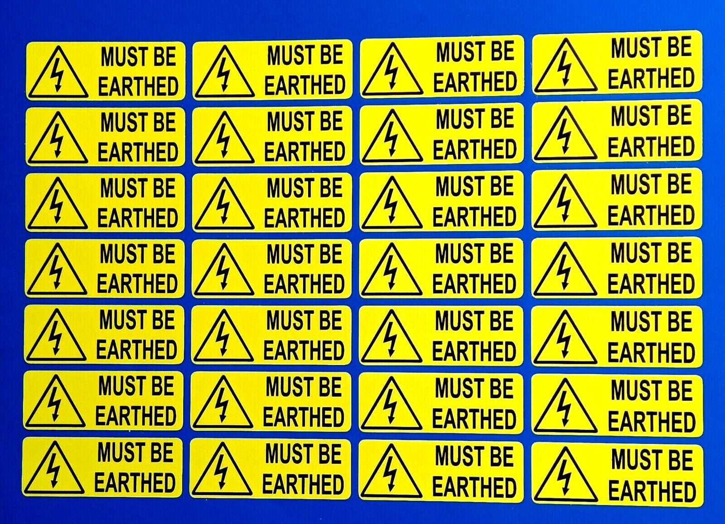 Must Be Earthed Warning Vinyl Decal Sticker Health And Safety Warning Sign