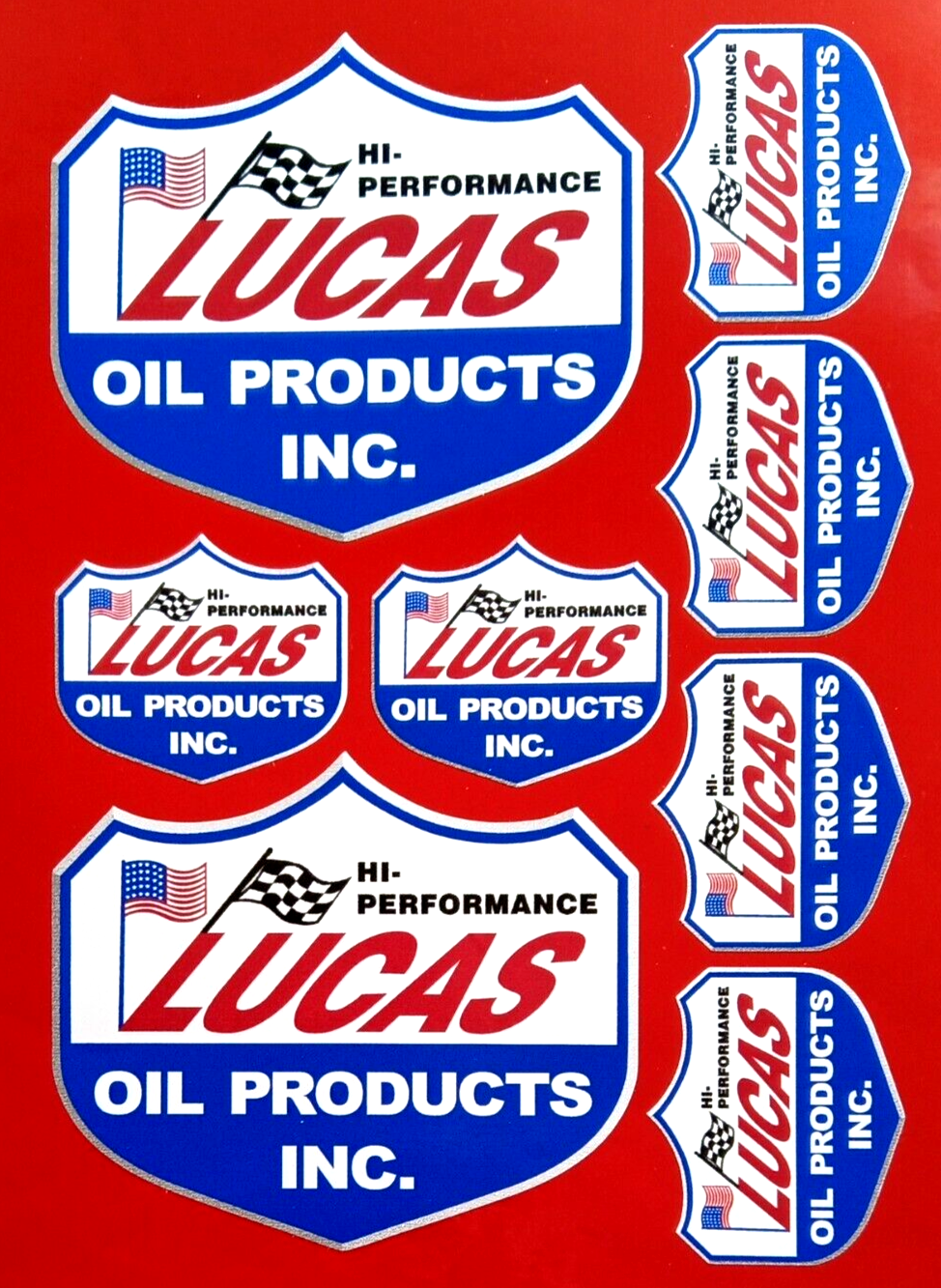 Lucas Oil Products Inc Motorcycle Racing Drag Decal Vinyl Stickers set