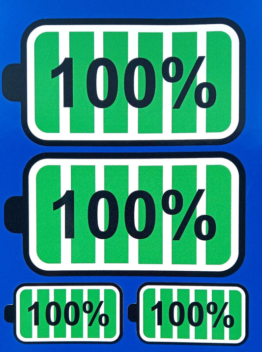 100% Electric Hybrid Car Battery Decal Stickers Vinyl