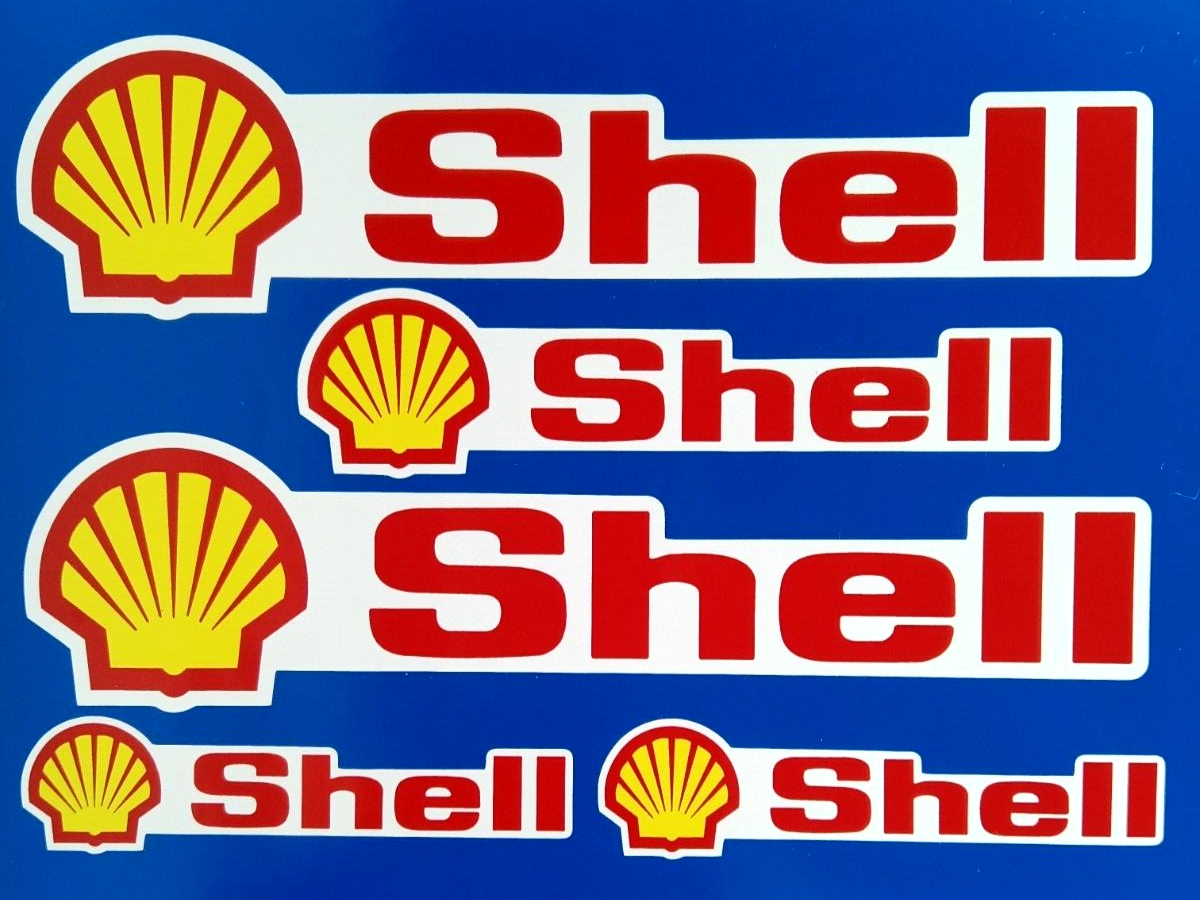Shell Oils Classic Car Vinyl Stickers Motorbike F1 Racing set