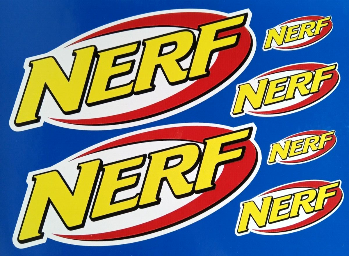 Nerf Blaster Gun Decal Vinyl Stickers set