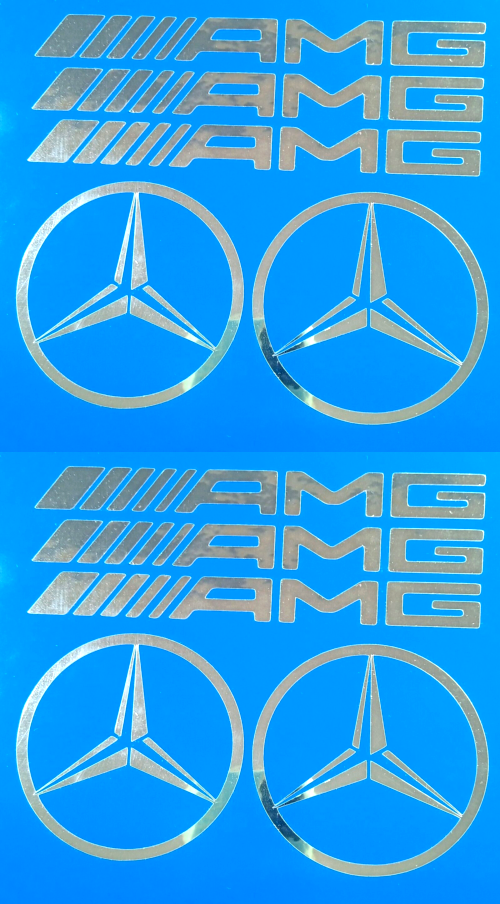 AMG Mercedes Chrome Metallic Decal Vinyl Stickers