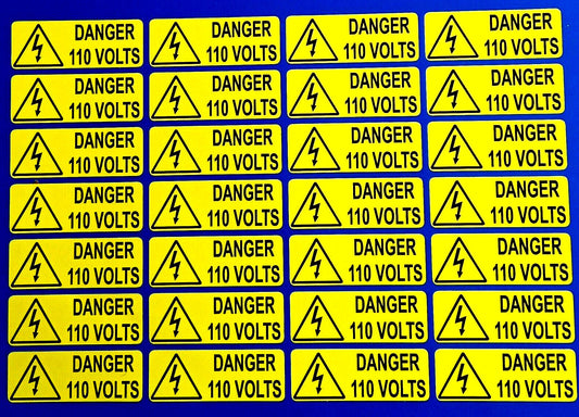 Danger 110 Volts Vinyl Decal Sticker Health And Safety Warning Sign X 28