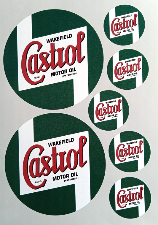 Castrol Motor Oil Old Wakefield Decal X 7