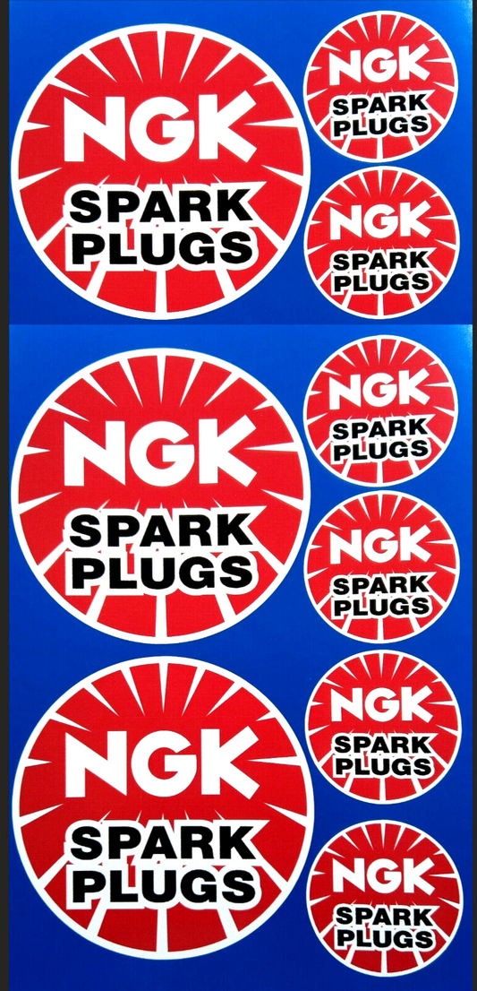 NGK Spark Plugs Vinyl Stickers Retro Vintage