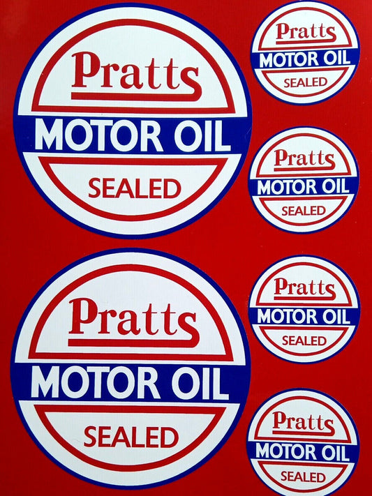 Pratts Motor Oil Vintage Style Classic Car X 6