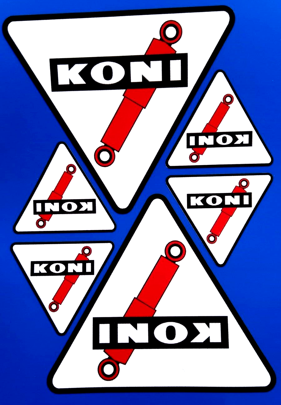 Koni Shock Absorber Decal Vinyl Stickers Motorsport Rally Workshop set
