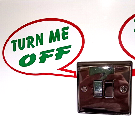 Save Money 'Turn Me Off' Light & Socket Switch Surround Vinyl Stickers