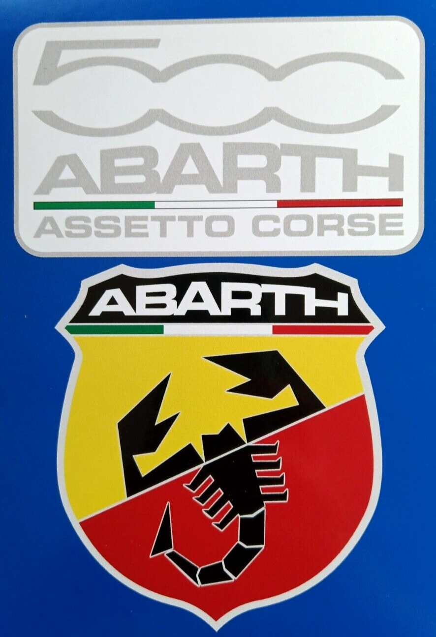 Fiat Abarth 500 Assetto Corse Car Motorsport Decal Vinyl Stickers set