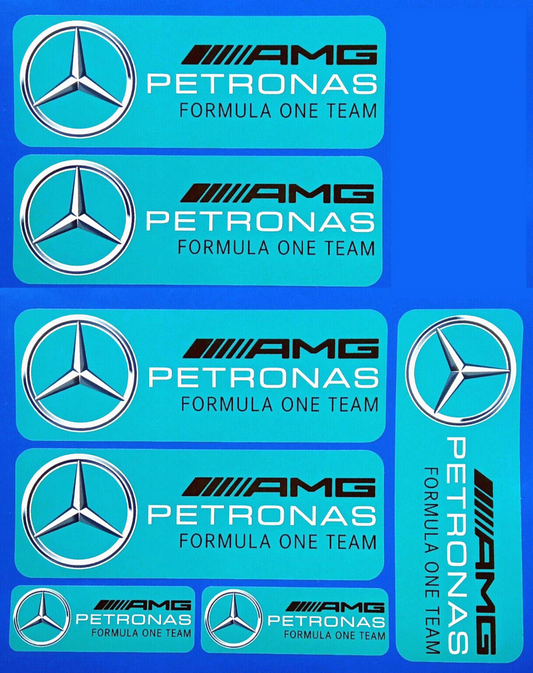 AMG Petronas F1 Team Decal Vinyl Stickers Mercedes Water Blue
