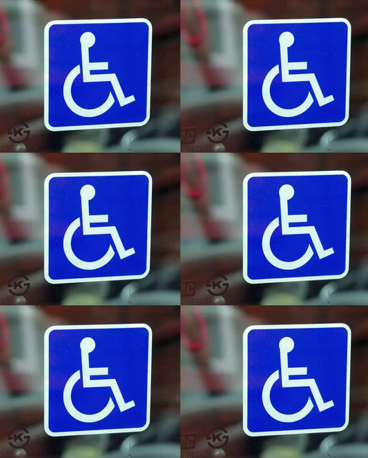 Disabled Reverse Printed Disability Car & Window Vinyl Stickers 50mm