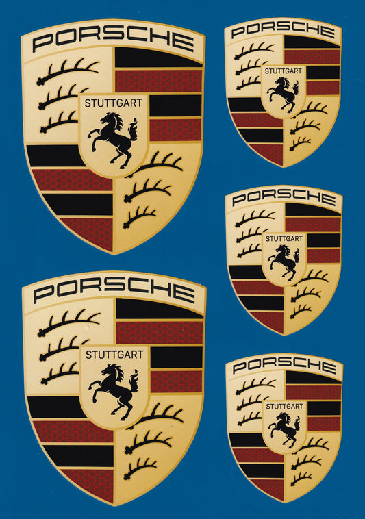 Porsche Stuttgart 2023 Onward Emblem Decal Vinyl Sticker A5