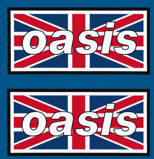 Oasis Union Jack Stickers x 2 150mm