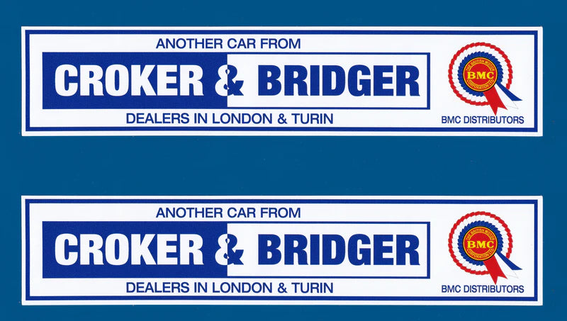 Croker and Bridger Classic Mini Italian Job Reverse Printed/Internal Fit Sticker 200mm