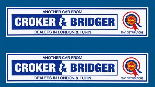 Croker and Bridger Classic Mini Italian Job Reverse Printed/Internal Fit Sticker 200mm