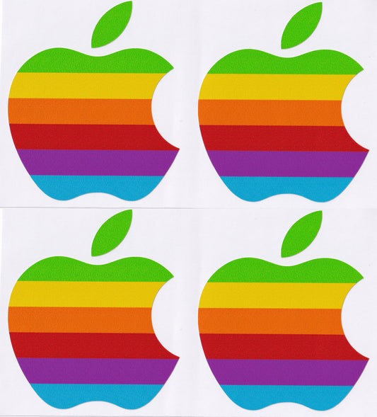 Apple Macbook Rainbow Retro Computer Laptop Vinyl Stickers 70mm