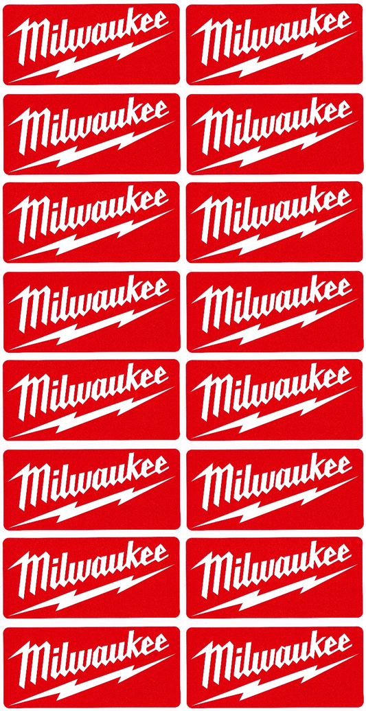 16x.....70X30MM MILWAUKEE TOOLS VINYL STICKERS GARAGE WORKSHOP CAR VAN WINDOW