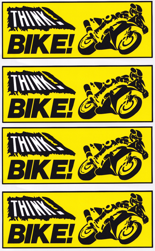 Think bike stickers motorbike safety / awareness external 150mm